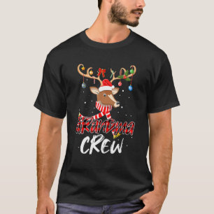 Grandma Crew Christmas Santa Hat Reindeer Matching T-Shirt