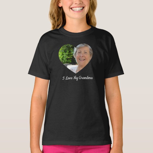 Grandma Custom Photo Personalised Valentine's Day T-Shirt (Front)