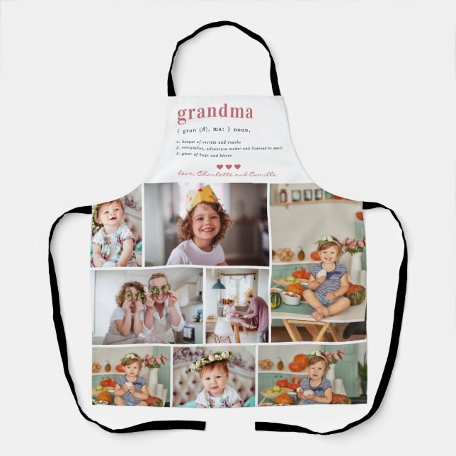 Grandma Definition | 8 Photo Personalised Apron (Front)