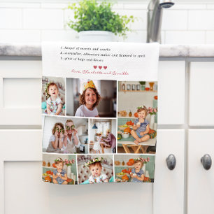 Grandma Definition   8 Photo Personalized Tea Towel