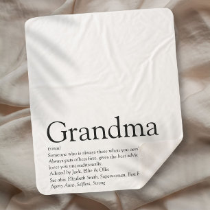 Grandma Definition Black and White Modern Fun Sherpa Blanket