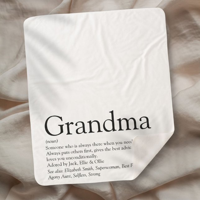 Grandma Definition Black and White Modern Fun Sherpa Blanket (Grandma Definition Black and White Modern Fun Sherpa Blanket)