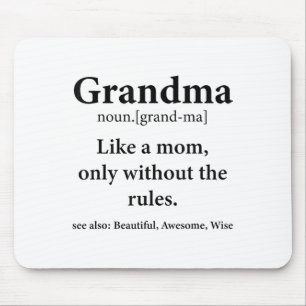 Grandma Definition Like Mum Without Rules Funny Gr Mouse Pad