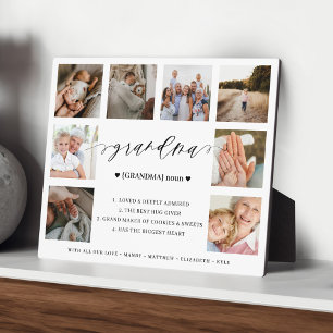 Grandma Definition Script Photo Collage Keepsake Plaque
