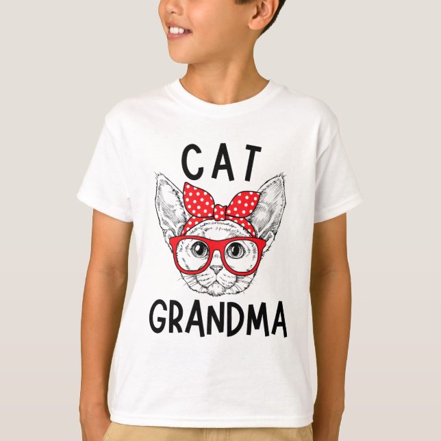 Grandma Devon Rex Cat Lovers Cat Nana Mother's Day T-Shirt (Front)