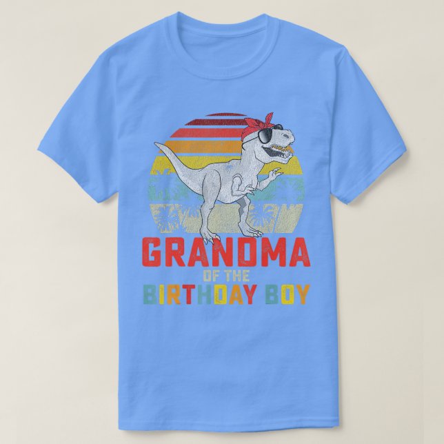 Grandma Dinosaur of the Birthday Boy Matching Fami T-Shirt (Design Front)