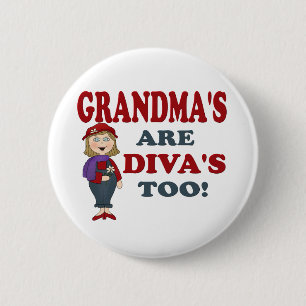 GRANDMA DIVA 6 CM ROUND BADGE