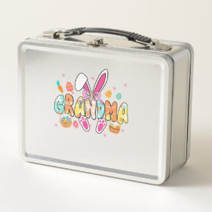 Grandma Easter Grandma Coquette Bunny Ears Eggs Ba Metal Lunch Box