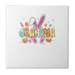 Grandma Easter Grandma Coquette Bunny Ears Eggs Ba Tile<br><div class="desc">Grandma Easter Grandma Coquette Bunny Ears Eggs Basket Bow T-Shirt</div>