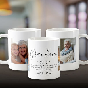 Grandma Elegant Script Quote Photo Coffee Mug