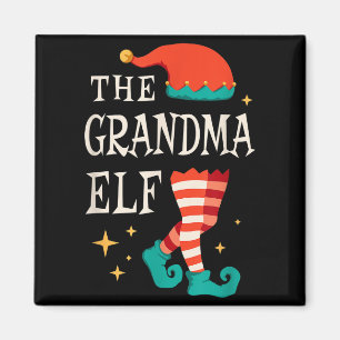 Grandma Elf Family Matching Group Christmas Grandm Magnet