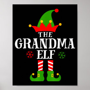 Grandma Elf Funny Matching Family Christmas Pajama Poster
