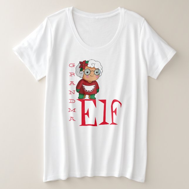 Grandma Elf Holiday Christmas  Plus Size T-Shirt (Design Front)