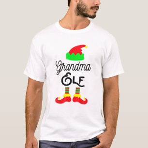 Grandma Elf Matching Family Christmas Pajama Funny T-Shirt
