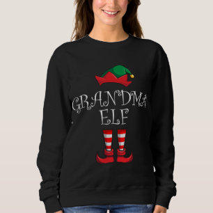 Grandma Elf Matching Family Christmas Pajama Grand Sweatshirt