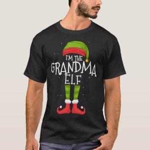 Grandma Elf Matching Family Christmas Party Pajama T-Shirt