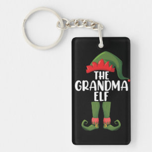 Grandma Elf Matching Family Group Christmas Party  Key Ring