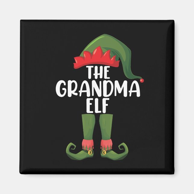 Grandma Elf Matching Family Group Christmas Party  Magnet (Front)