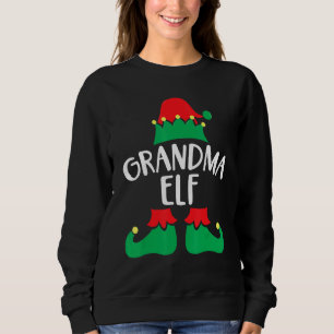 Grandma Elf Matching Family Group Christmas Party  Sweatshirt