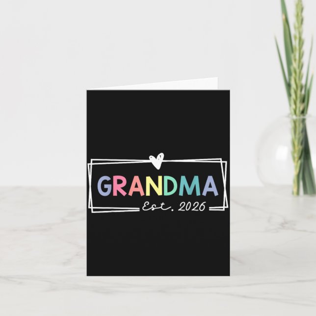 Grandma Est 2026 Promoted To Grandma 2026 For Gran Card (Front)