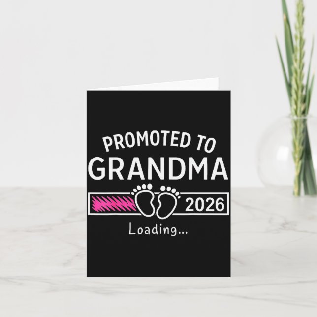Grandma Est 2026 Promoted To Grandma New Grandma 2 Card (Front)