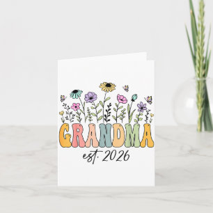 Grandma Est. 2026 Wildflower Promoted To Grandma  Card