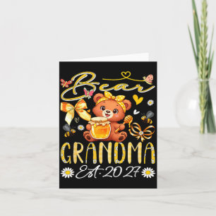 Grandma Est 2027 Floral Bow Tie Mothers Day Bear Card