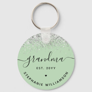 Grandma Est Glitter Confetti Custom Grandma Gifts Key Ring