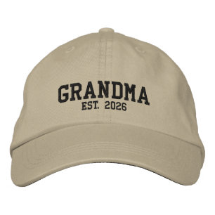 Grandma Est. Year Embroidered Baseball Hat
