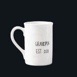 Grandma ‘est year' mug for new grandmas<br><div class="desc">Enter the year your first grandbaby was born and you've got a beautiful mug.</div>