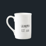 Grandma ‘est year' mug for new grandmas<br><div class="desc">Enter the year your first grandbaby was born and you've got a beautiful mug.</div>