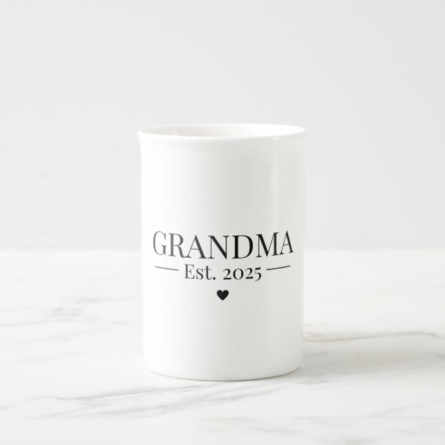 Grandma Established 2025 Bone China Mug (Front)