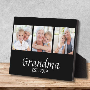 Grandma Established 3 Photo Plaque