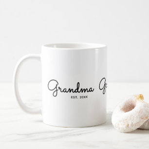 Grandma Established Minimal Black Script Coffee Mug
