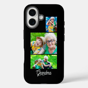 Grandma Established Modern Script Black 3 Photo iPhone 16 Case