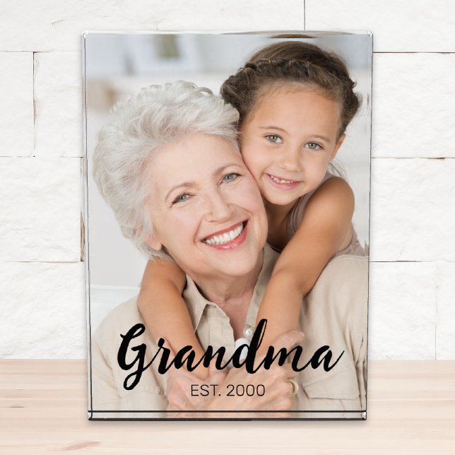Grandma Established Modern Script Photo Block (Creator Uploaded)