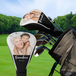Grandma Established Modern Script Photo Golf Head Cover