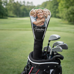 Grandma Established Modern Script Photo Golf Head Cover
