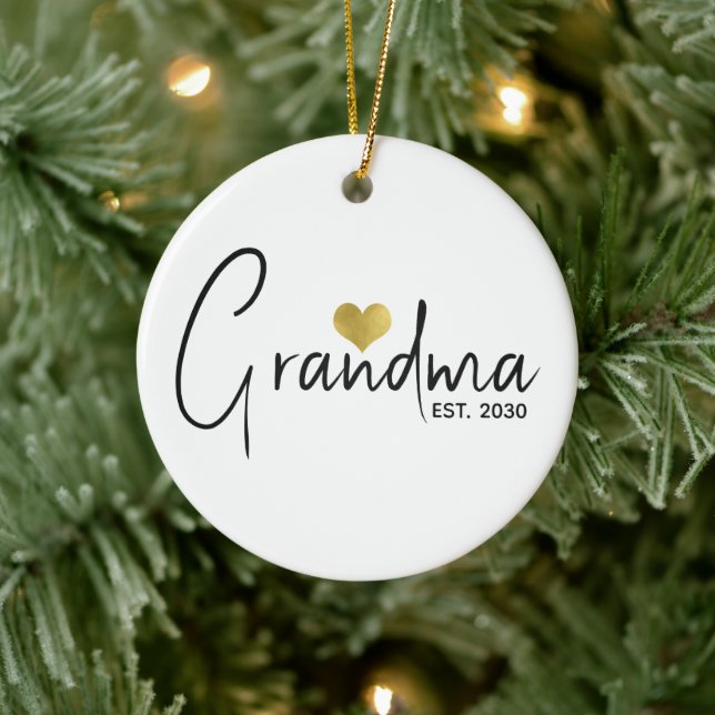 Grandma Established New Grandma Gift  Ceramic Tree Decoration (Tree)