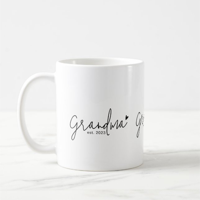 Grandma Established New Grandma Gift Coffee Mug (Left)