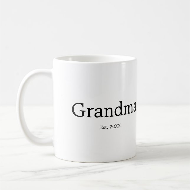Grandma Established New Grandma Gift Coffee Mug (Left)