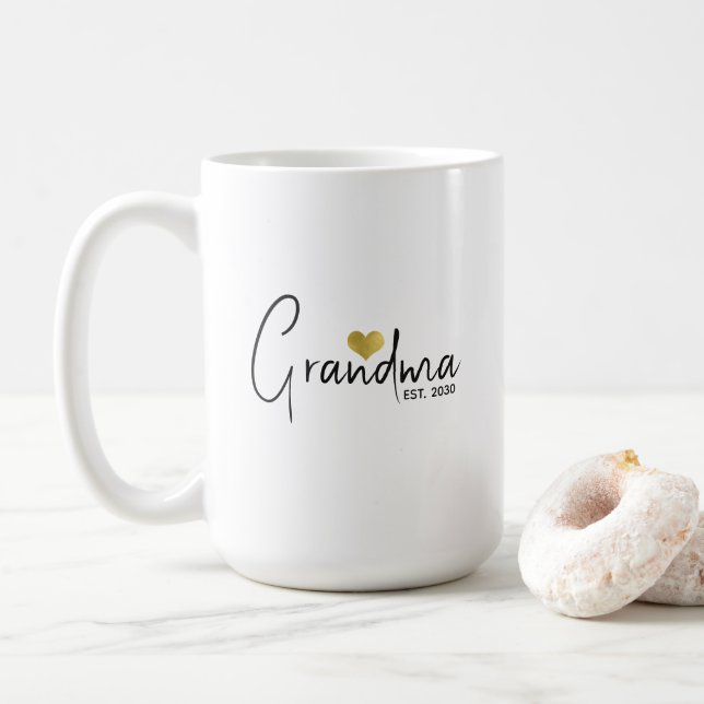 Grandma Established New Grandma Gift  Coffee Mug (With Donut)