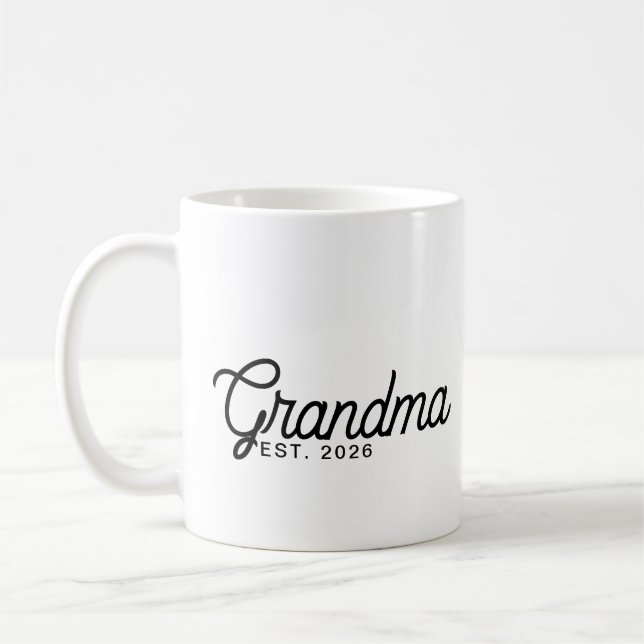 Grandma Established New Grandma Gift Coffee Mug (Left)