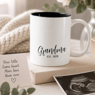 Grandma Established New Grandma Gift Two-Tone Coffee Mug