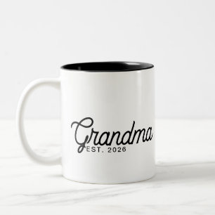 Grandma Established New Grandma Gift Two-Tone Coffee Mug