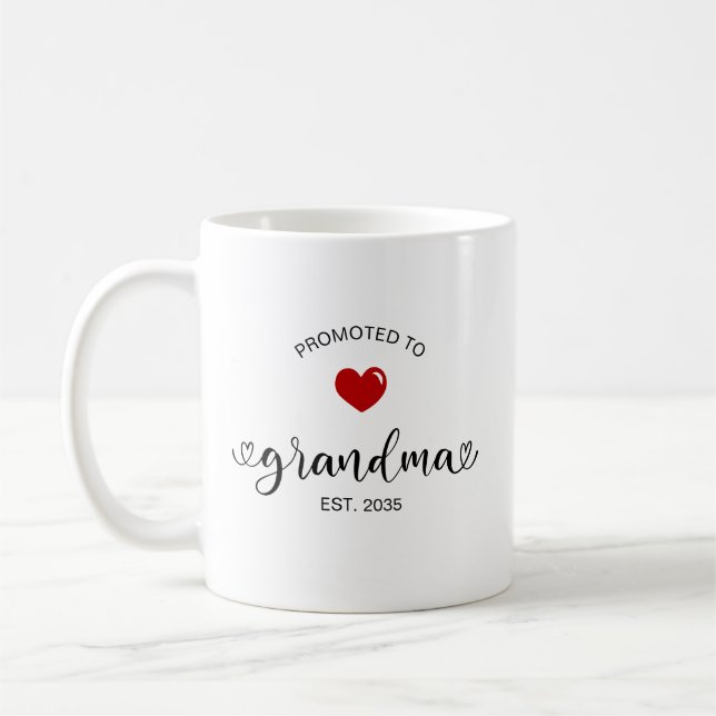 Grandma Established New Grandmother Gift Coffee Mug (Left)