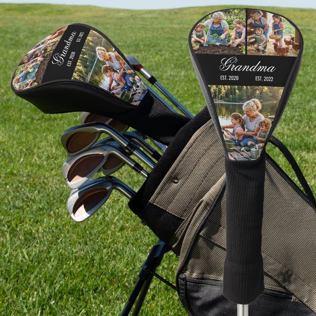  Grandma Established Photo Collage Keepsake Golf Head Cover (Grandma Established Photo Collage Keepsake Golf Head Cover)