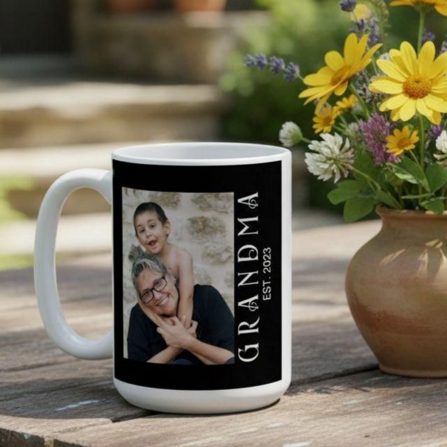 Grandma Established Photo Gift Coffee Mug (Creator Uploaded)