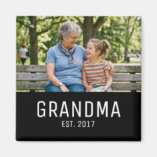 Grandma Established Photo Gift Magnet