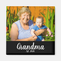 Grandma Established Photo Gift Magnet